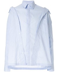 Camicia a maniche lunghe a righe verticali azzurra di Fengchen Wang