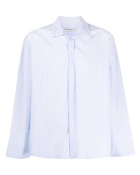 Camicia a maniche lunghe a righe verticali azzurra di Givenchy