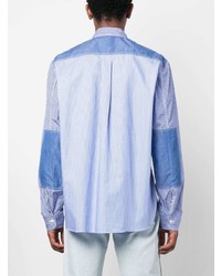 Camicia a maniche lunghe a righe verticali azzurra di Junya Watanabe MAN