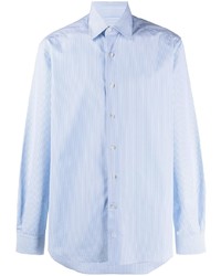 Camicia a maniche lunghe a righe verticali azzurra di Lanvin