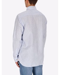 Camicia a maniche lunghe a righe verticali azzurra di Tommy Hilfiger