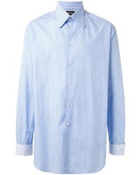 Camicia a maniche lunghe a righe verticali azzurra di N°21