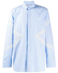 Camicia a maniche lunghe a righe verticali azzurra di Neil Barrett