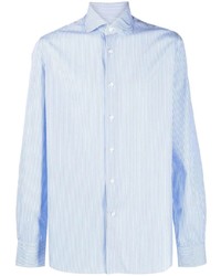 Camicia a maniche lunghe a righe verticali azzurra di Orian