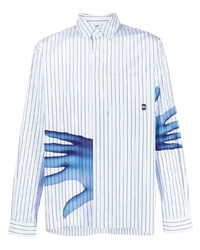 Camicia a maniche lunghe a righe verticali azzurra di Perks And Mini