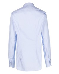 Camicia a maniche lunghe a righe verticali azzurra di Xacus