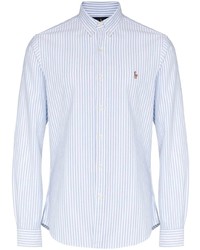 Camicia a maniche lunghe a righe verticali azzurra di Polo Ralph Lauren