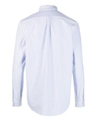 Camicia a maniche lunghe a righe verticali azzurra di Deperlu