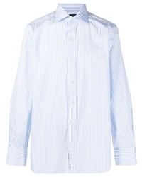 Camicia a maniche lunghe a righe verticali azzurra di Tom Ford