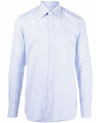 Camicia a maniche lunghe a righe verticali azzurra di Tom Ford