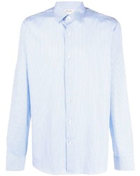 Camicia a maniche lunghe a righe verticali azzurra di Z Zegna