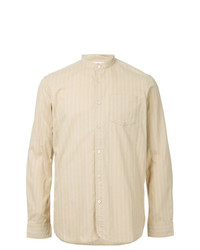 Camicia a maniche lunghe a righe verticali beige di Kent & Curwen