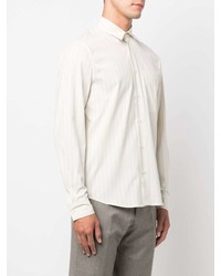 Camicia a maniche lunghe a righe verticali beige di Sandro