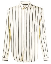 Camicia a maniche lunghe a righe verticali beige di Sandro Paris