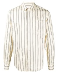 Camicia a maniche lunghe a righe verticali beige di Sandro Paris