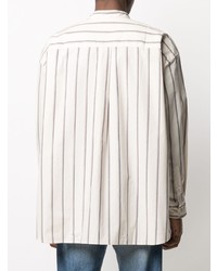 Camicia a maniche lunghe a righe verticali beige di Isabel Marant