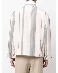 Camicia a maniche lunghe a righe verticali beige di Giorgio Armani