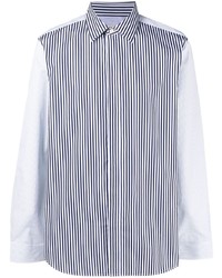 Camicia a maniche lunghe a righe verticali bianca e blu scuro di Paul Smith