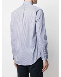 Camicia a maniche lunghe a righe verticali bianca e blu scuro di Ralph Lauren Collection