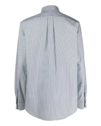 Camicia a maniche lunghe a righe verticali bianca e blu scuro di Polo Ralph Lauren