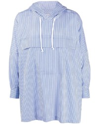 Camicia a maniche lunghe a righe verticali bianca e blu di Comme des Garcons