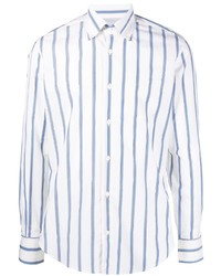 Camicia a maniche lunghe a righe verticali bianca e blu di Eleventy