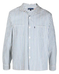 Camicia a maniche lunghe a righe verticali bianca e blu di Levi's Made & Crafted