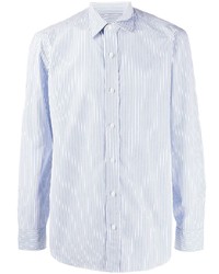 Camicia a maniche lunghe a righe verticali bianca e blu di Salvatore Piccolo