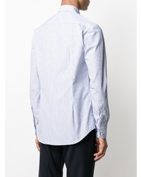 Camicia a maniche lunghe a righe verticali bianca e blu di Salvatore Piccolo