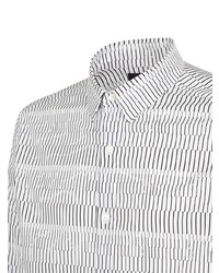 Camicia a maniche lunghe a righe verticali bianca e nera di Fendi