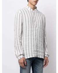 Camicia a maniche lunghe a righe verticali bianca e nera di Dondup