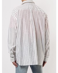 Camicia a maniche lunghe a righe verticali bianca e nera di Y/Project
