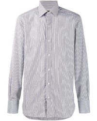 Camicia a maniche lunghe a righe verticali bianca e nera di Tom Ford