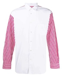 Camicia a maniche lunghe a righe verticali bianca e rossa di Comme Des Garcons SHIRT
