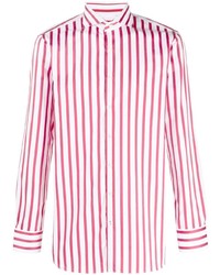 Camicia a maniche lunghe a righe verticali bianca e rossa di Gabriele Pasini