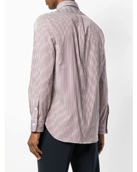 Camicia a maniche lunghe a righe verticali bianca e rossa di Ralph Lauren