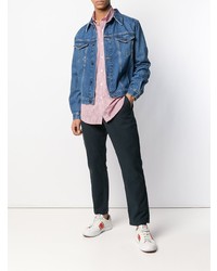 Camicia a maniche lunghe a righe verticali bianca e rossa di Polo Ralph Lauren