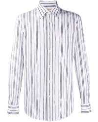 Camicia a maniche lunghe a righe verticali bianca di Alexander McQueen