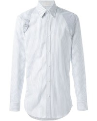 Camicia a maniche lunghe a righe verticali bianca di Alexander McQueen