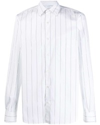 Camicia a maniche lunghe a righe verticali bianca di Aspesi