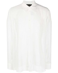 Camicia a maniche lunghe a righe verticali bianca di Atu Body Couture