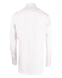 Camicia a maniche lunghe a righe verticali bianca di Corneliani