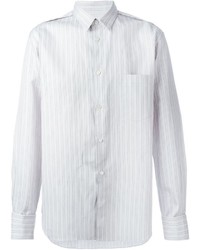 Camicia a maniche lunghe a righe verticali bianca di Comme des Garcons
