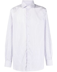 Camicia a maniche lunghe a righe verticali bianca di Corneliani