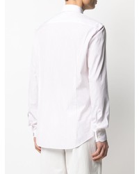 Camicia a maniche lunghe a righe verticali bianca di Salvatore Ferragamo