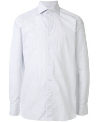 Camicia a maniche lunghe a righe verticali bianca di Ermenegildo Zegna