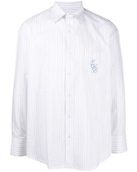 Camicia a maniche lunghe a righe verticali bianca di Ernest W. Baker