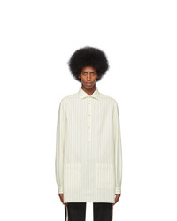 Camicia a maniche lunghe a righe verticali bianca di Gucci