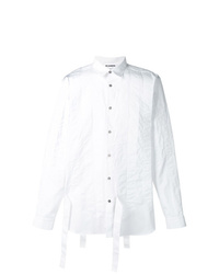 Camicia a maniche lunghe a righe verticali bianca di Jil Sander
