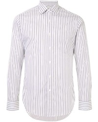 Camicia a maniche lunghe a righe verticali bianca di Kent & Curwen
